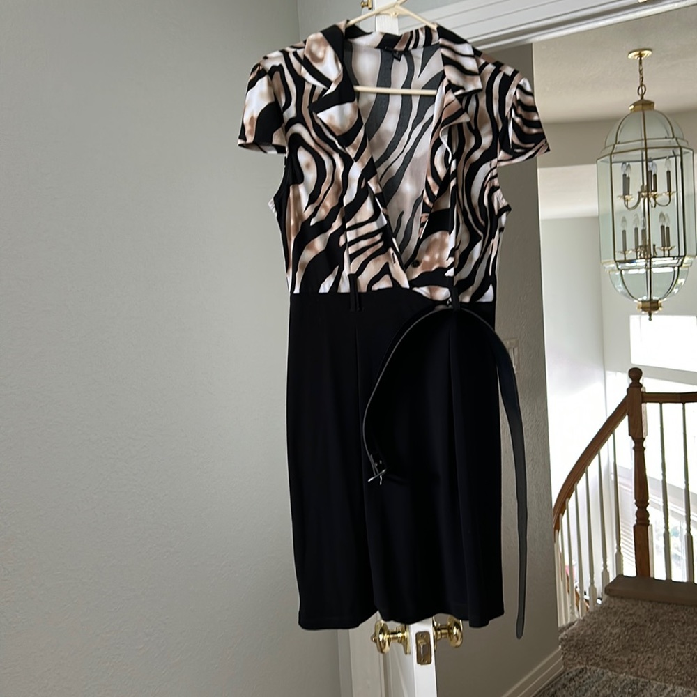 Animal print and black dress. Size 8